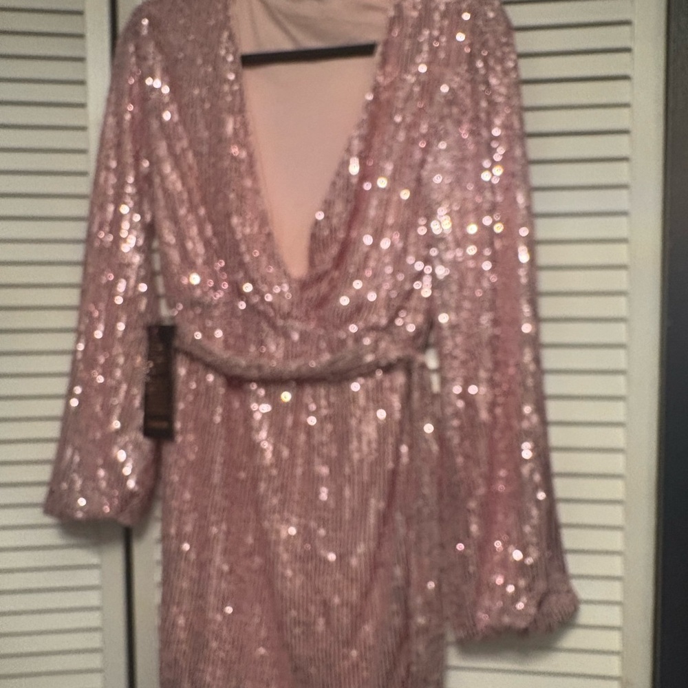 bebe Sparkling Pink Mini Dress